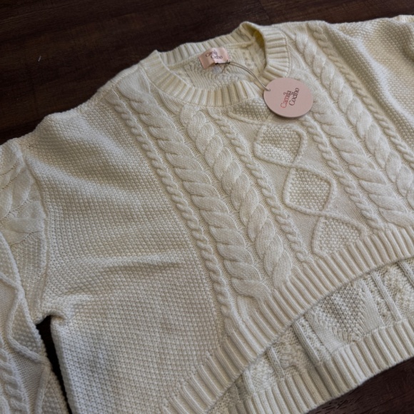 Camila Coelho Cable-Knit Sweater – Cream – Size L – NWT - Picture 6 of 9